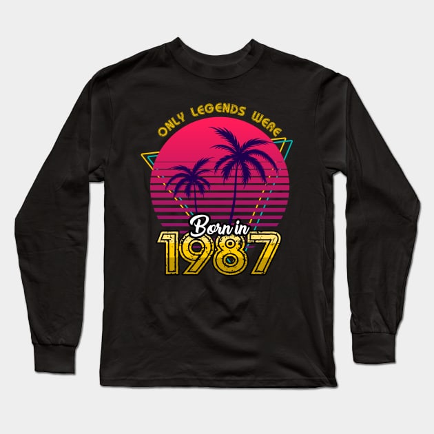 Born in 1987 T-Shirt Long Sleeve T-Shirt by MarCreative